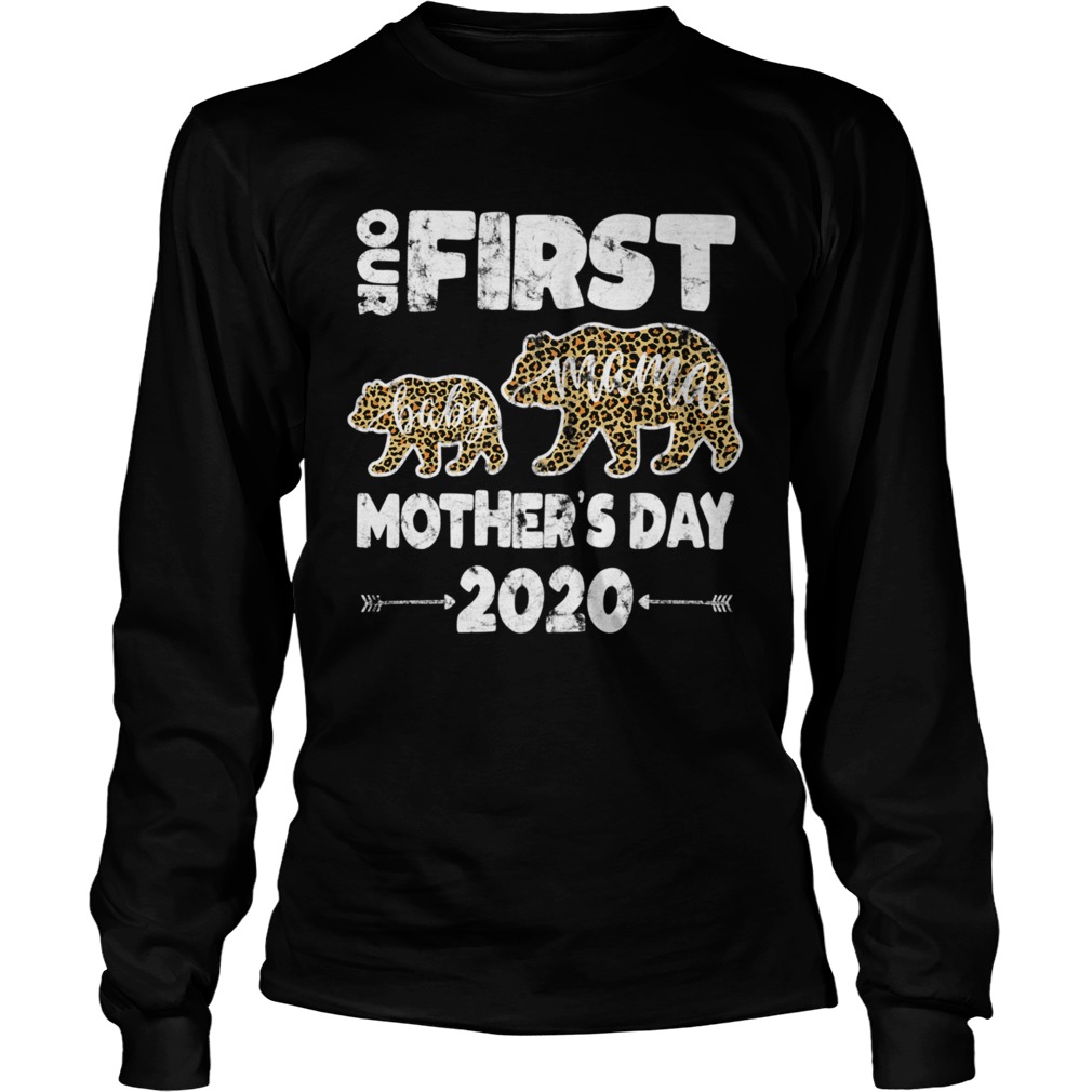 First mothers day mom baby bear Leopard Plaid new mom Long Sleeve