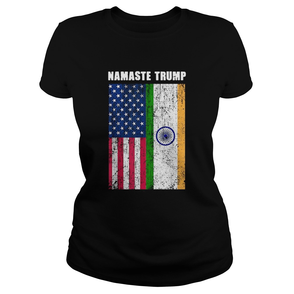 Flag American India Namaste Trump Visits India 2020 Classic Ladies