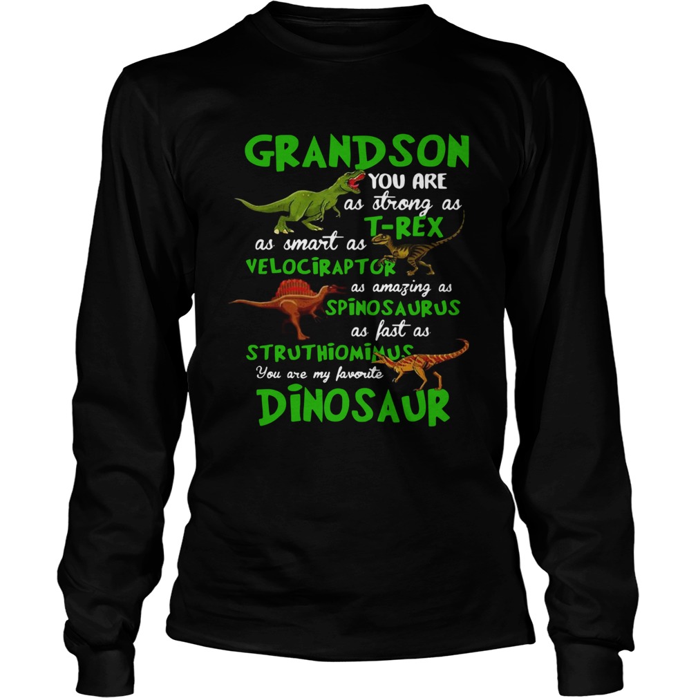 Grandson You Are As Strong As Trex As Smart As Velociraptor As Amazing As Spinosaurus Dinosaur shi Long Sleeve
