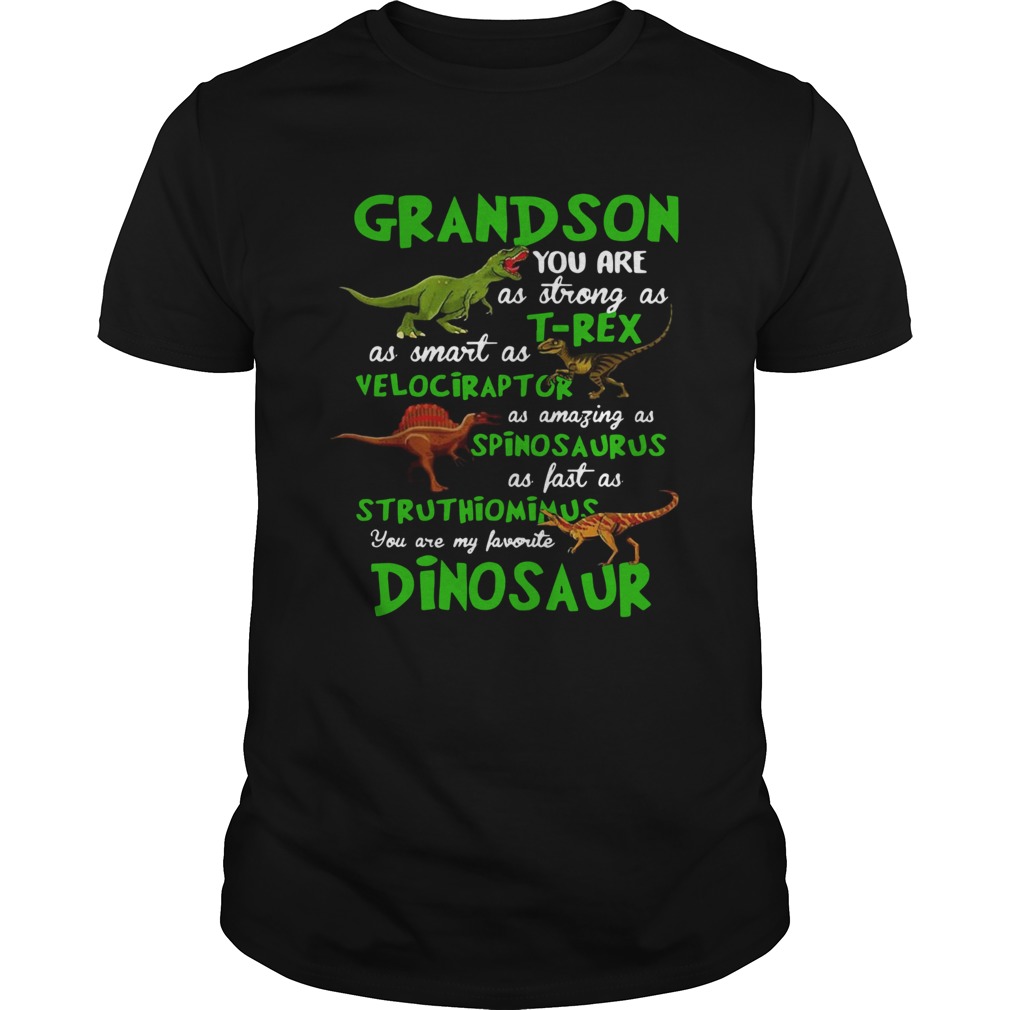 Grandson You Are As Strong As Trex As Smart As Velociraptor As Amazing As Spinosaurus Dinosaur shirt