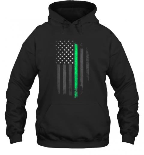Green Line American Flag St Patrick'S Day T-Shirt Unisex Hoodie