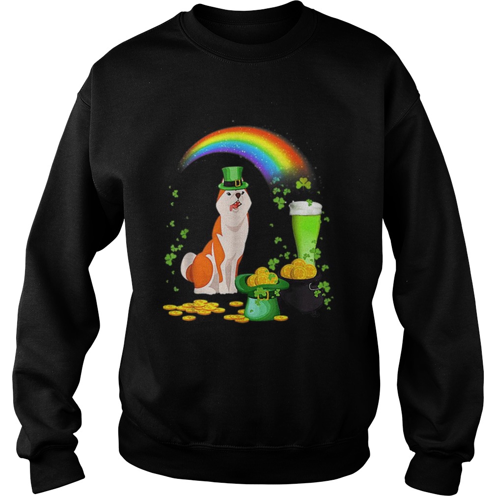 Happy St Patricks Day Shiba Inu Dog Drinking Sweatshirt