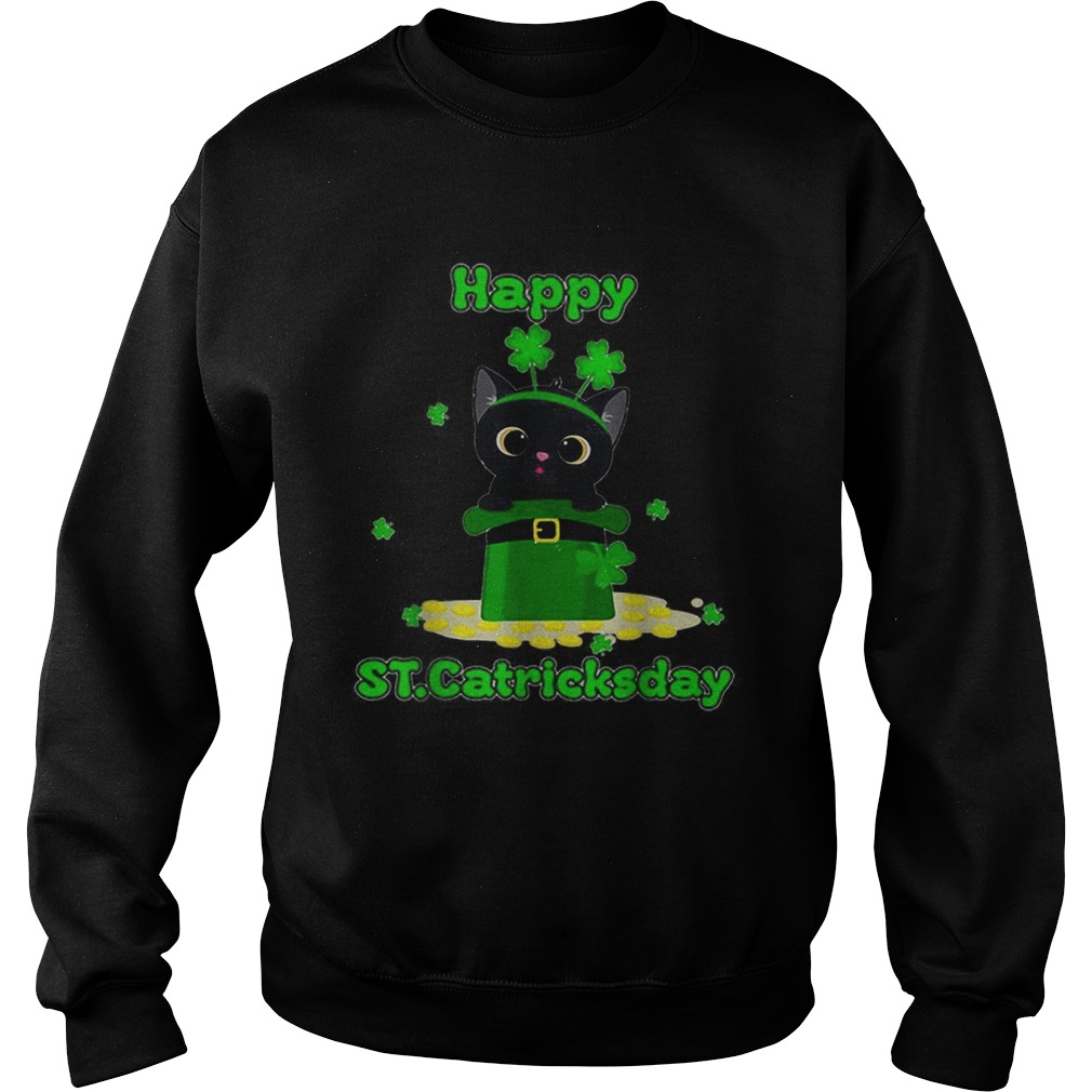 Happy Stcatricks Patricks Day Cat Lover Shamrock Sweatshirt