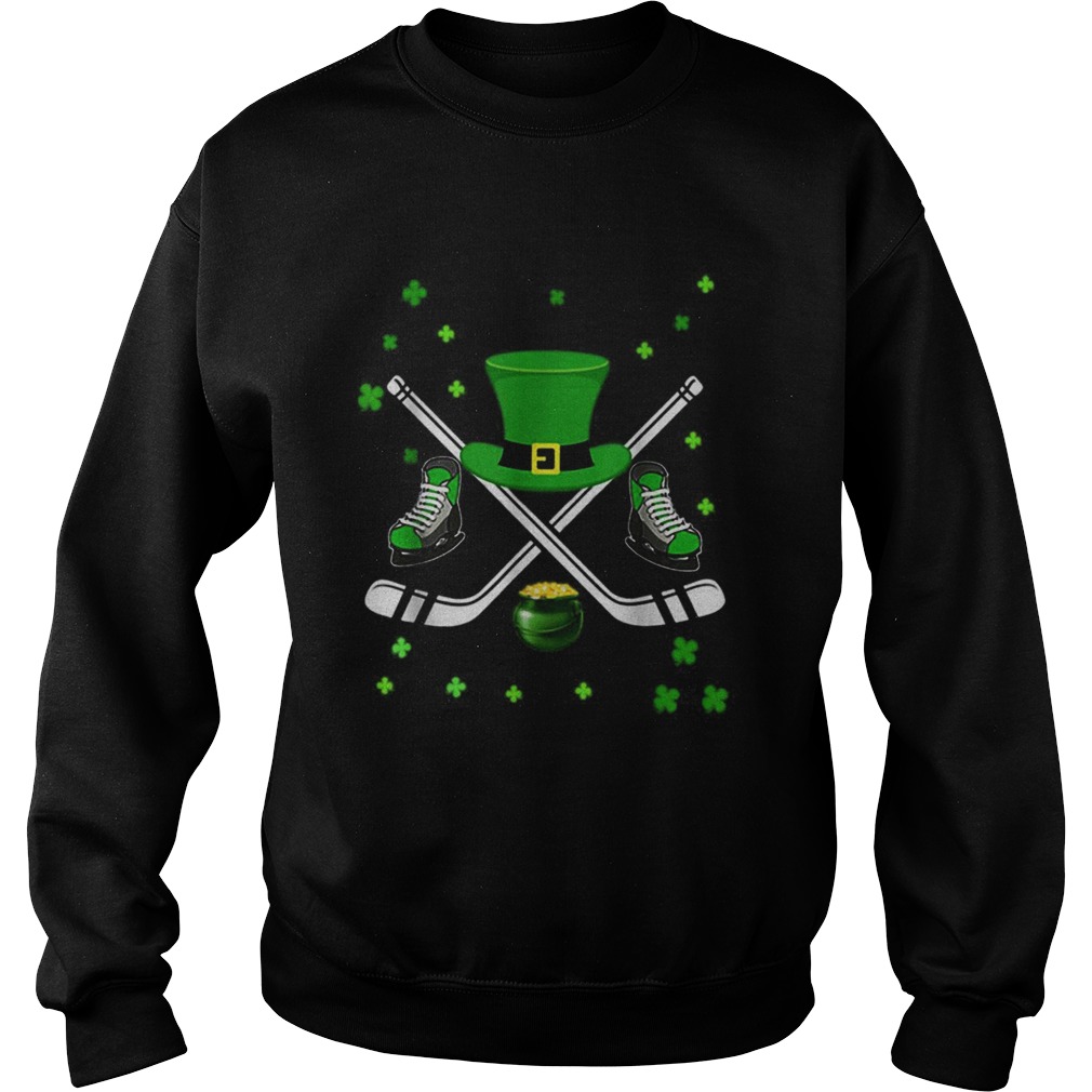 Hockey Hat Leprechaun St Patricks Day Boys Men Catcher Sweatshirt