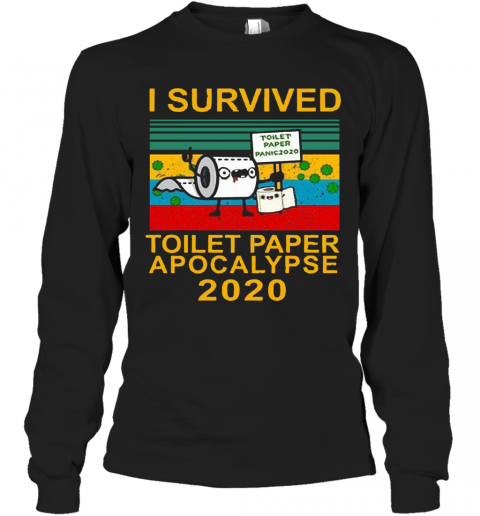 I Survived Toilet Paper Apocalypse Vitage T-Shirt Long Sleeved T-shirt 