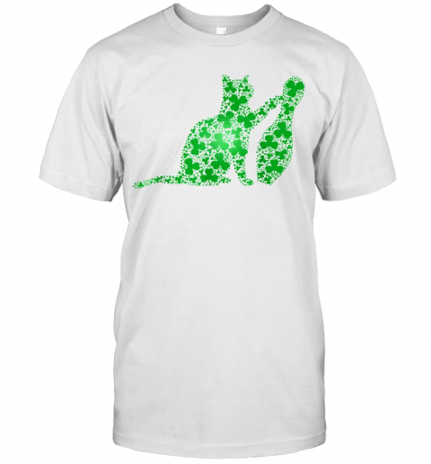 Irish Shamrock Cat Play Bowling Saint St.Patrick'S T-Shirt