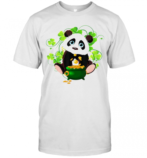 Irish Shamrock Leprechaun Panda St Patricks Day T-Shirt