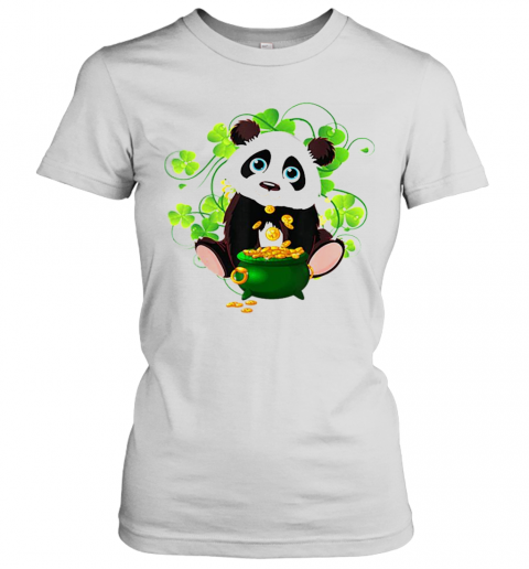 Irish Shamrock Leprechaun Panda St Patricks Day T-Shirt Classic Women's T-shirt