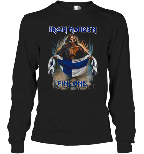 Iron Maiden Hold Finland Flag T-Shirt Long Sleeved T-shirt 