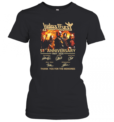 Judas Priest 51St Anniversary 1969 2020 Signatures Thank You For The Memories T-Shirt Classic Women's T-shirt