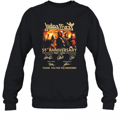 Judas Priest 51St Anniversary 1969 2020 Signatures Thank You For The Memories T-Shirt Unisex Sweatshirt