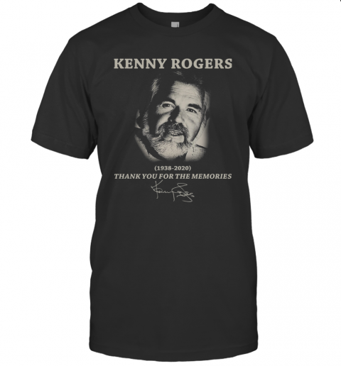 Kenny Rogers 1938 2020 Thank You For The Memories Signature T-Shirt