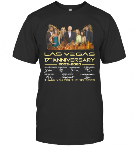 Las Vegas 17Th Anniversary 2003 2020 Signatures Thank You For The Memories T-Shirt