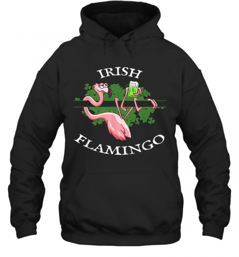 Lazy Irish Flamingo Shamrock Beer Mug St Pattys Day T-Shirt Unisex Hoodie