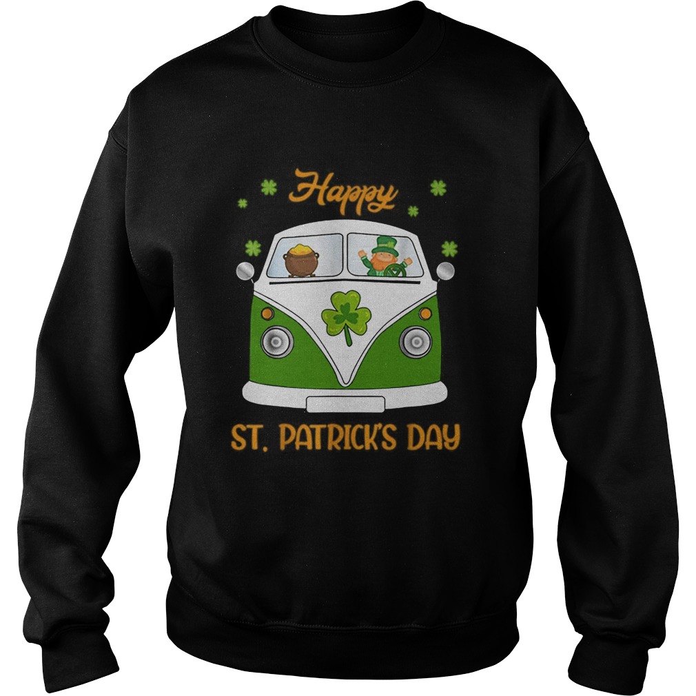 Leprechaun Gold Pot Hippie Car Funny St Patricks Day Sweatshirt