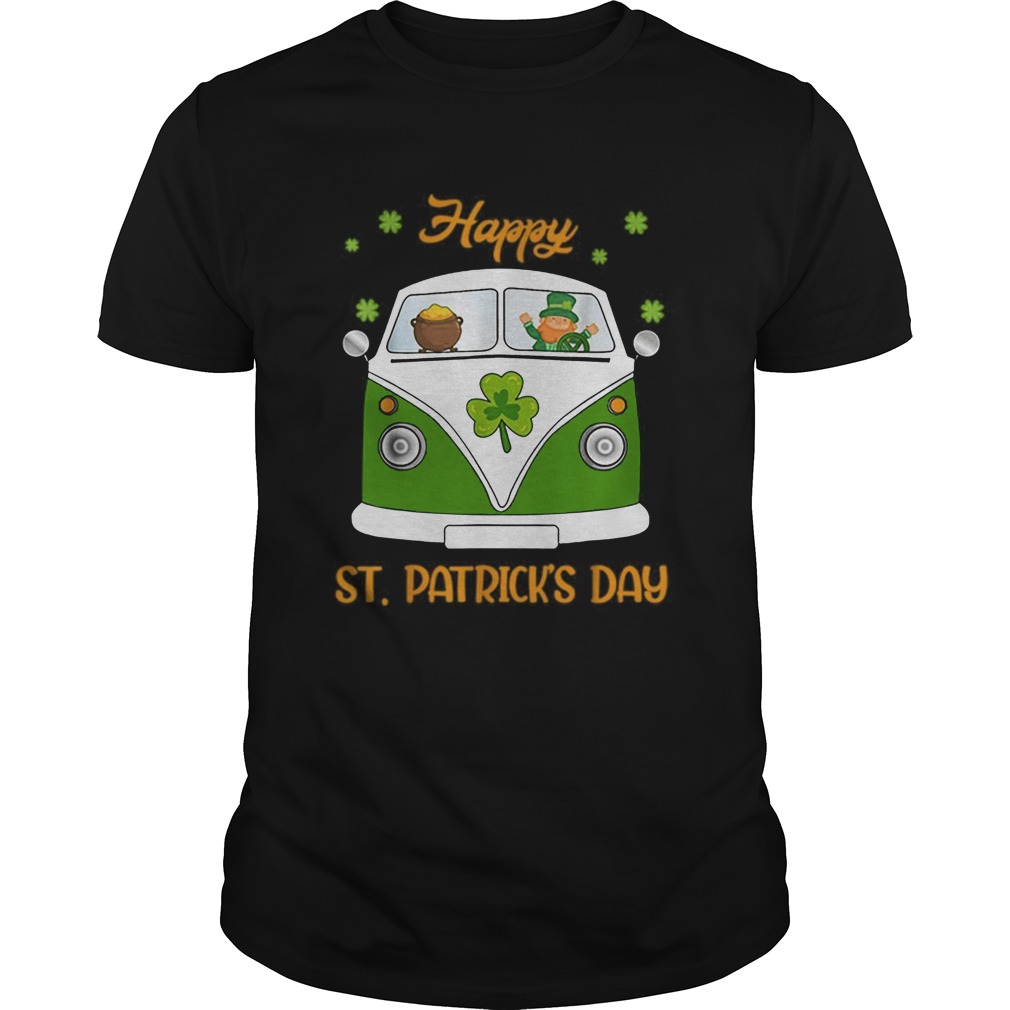 Leprechaun Gold Pot Hippie Car Funny St Patricks Day shirt