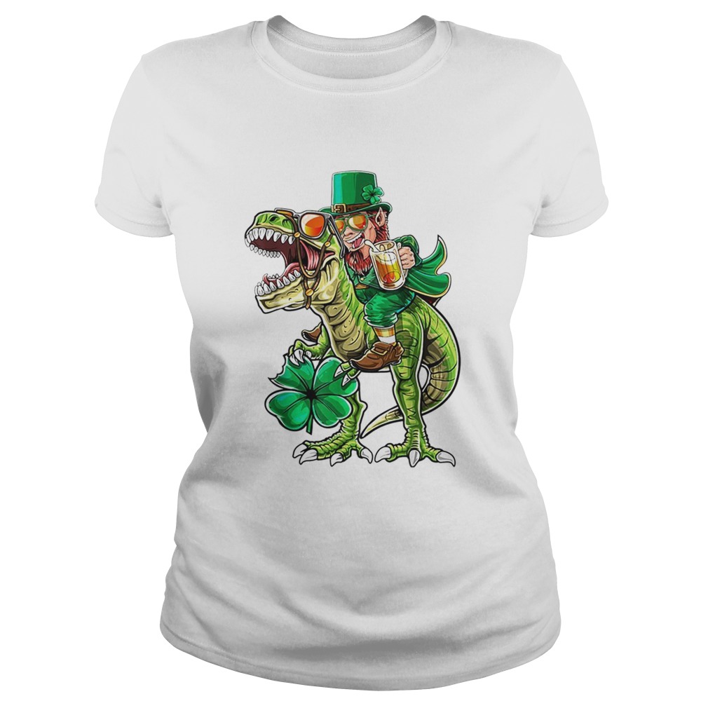 Leprechaun T Rex Dinosaur Beer Drinking St Patricks Day Classic Ladies