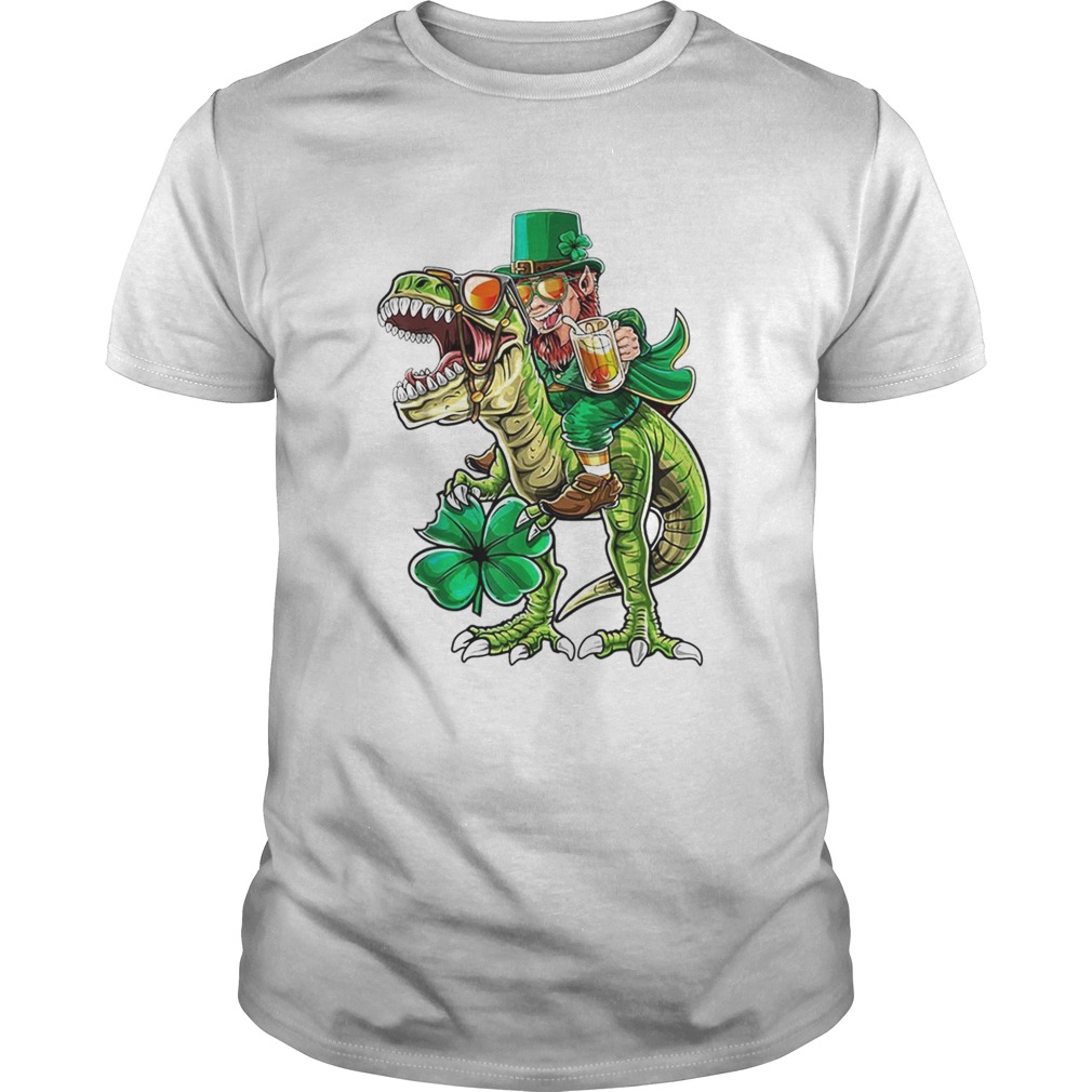 Leprechaun T Rex Dinosaur Beer Drinking St Patricks Day shirt