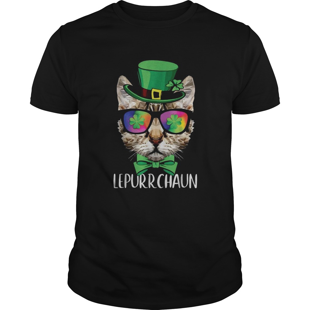 Lepurrchaun Purr Cat Sunglasses Shamrock shirt