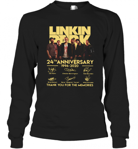 Linkin Park 24Th Anniversary 1962 2020 Thank You For The Memories T-Shirt Long Sleeved T-shirt 