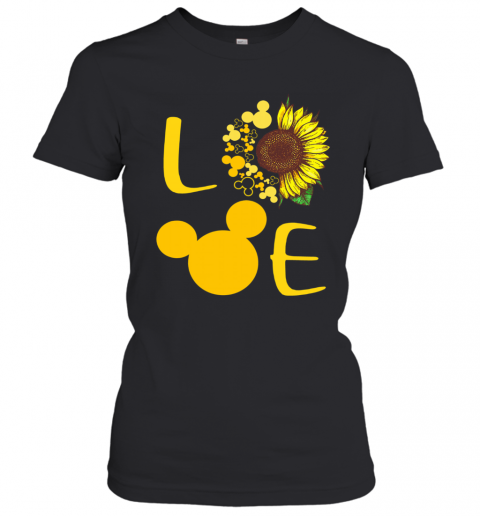 Love Sunflower Mickey Mouse T-Shirt Classic Women's T-shirt