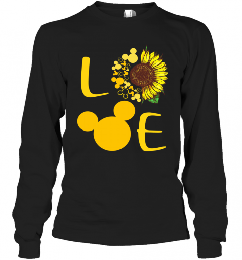 Love Sunflower Mickey Mouse T-Shirt Long Sleeved T-shirt 