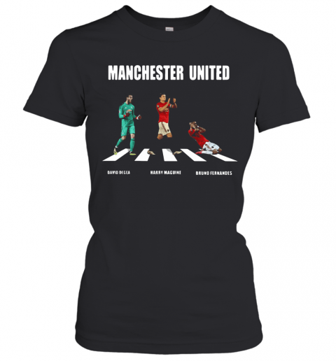 Manchester United Player Abbey Road David Degea Bruno Fernandes T-Shirt Classic Women's T-shirt