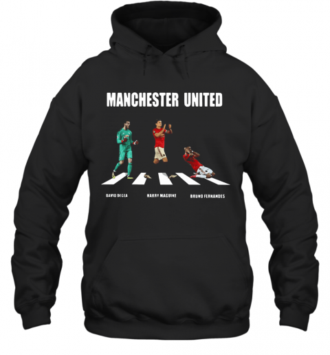 Manchester United Player Abbey Road David Degea Bruno Fernandes T-Shirt Unisex Hoodie
