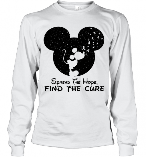 Mickey Breast Cancer Awareness Spread The Hope Find The Cure T-Shirt Long Sleeved T-shirt 