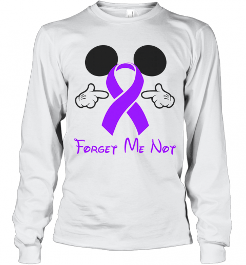 Mickey Mouse Forget Me Not Fibromyalgia Awareness T-Shirt Long Sleeved T-shirt 