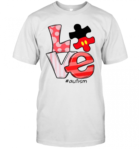 Mickey Mouse Love Autism T-Shirt