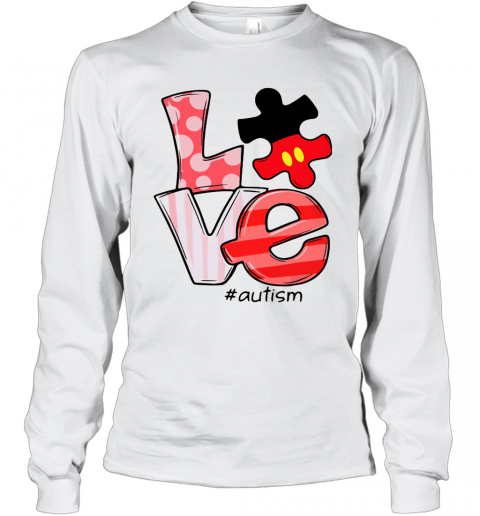 Mickey Mouse Love Autism T-Shirt Long Sleeved T-shirt 