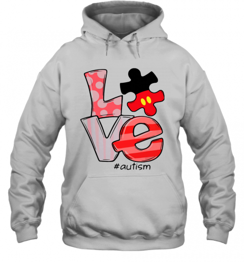 Mickey Mouse Love Autism T-Shirt Unisex Hoodie