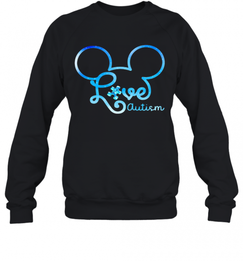 Mickey Mouse Love Autism T-Shirt Unisex Sweatshirt