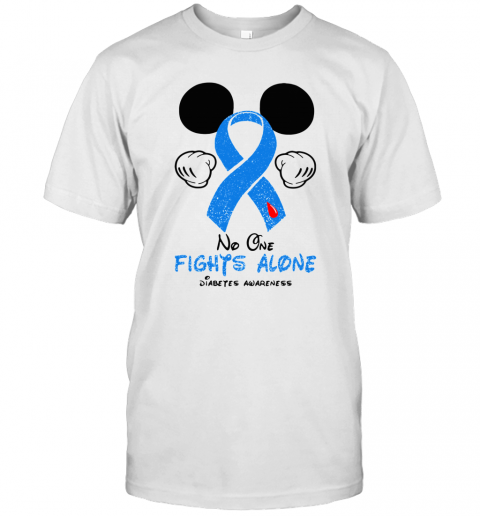 Mickey Mouse No One Fights Alone Diabetes Awareness T-Shirt