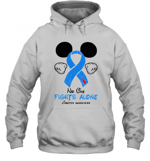 Mickey Mouse No One Fights Alone Diabetes Awareness T-Shirt Unisex Hoodie