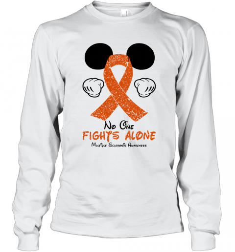 Mickey Mouse No One Fights Alone Multiple Sclerosis Awareness T-Shirt Long Sleeved T-shirt 