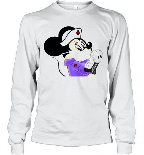 Mickey Mouse Strong Nurse T-Shirt Long Sleeved T-shirt 