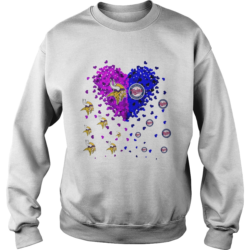 Minnesota Vikings Love Minnesota Twins Heart Special Version Sweatshirt