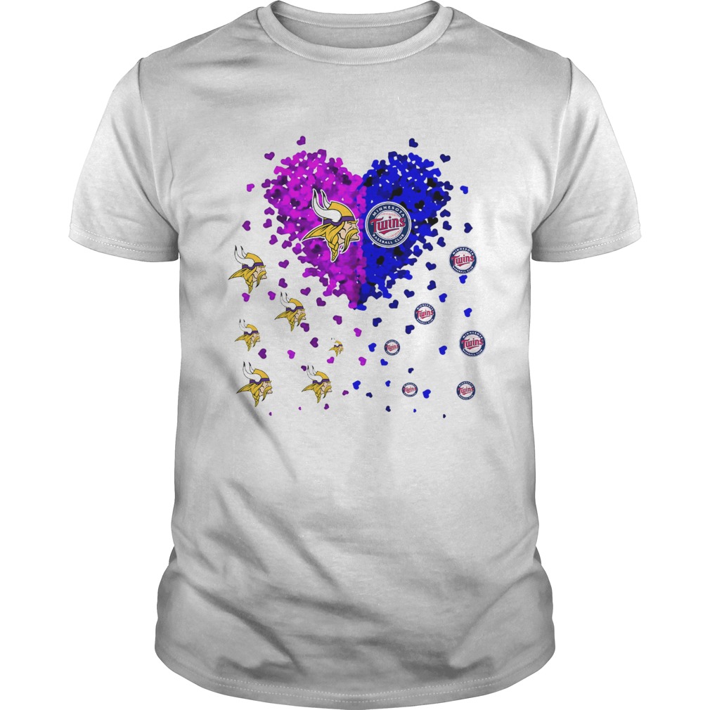 Minnesota Vikings Love Minnesota Twins Heart Special Version Shirt