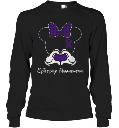 Minnie Mouse And Epilepsy Awareness T-Shirt Long Sleeved T-shirt 
