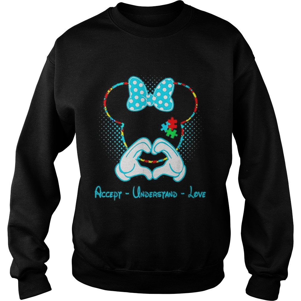 Minnie mouse accept understand love Autism Awareness Puzzle Sweatshirt