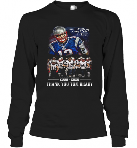 New England Patriots 2000 2020 Thank You Tom Brady T-Shirt Long Sleeved T-shirt 