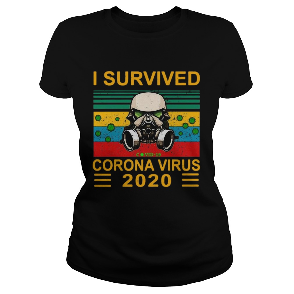 Nice I Survived Face Mask Corona Virus 2020 Vintage Classic Ladies