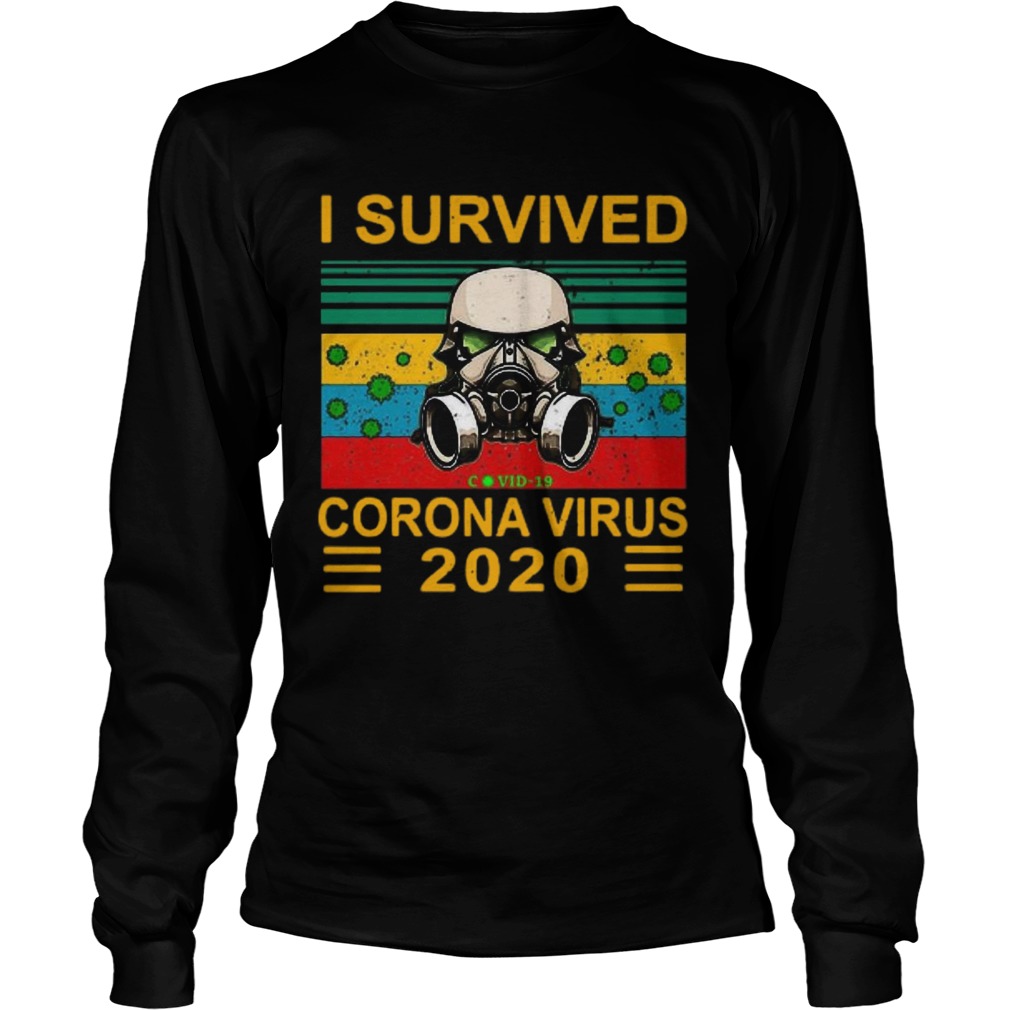 Nice I Survived Face Mask Corona Virus 2020 Vintage Long Sleeve