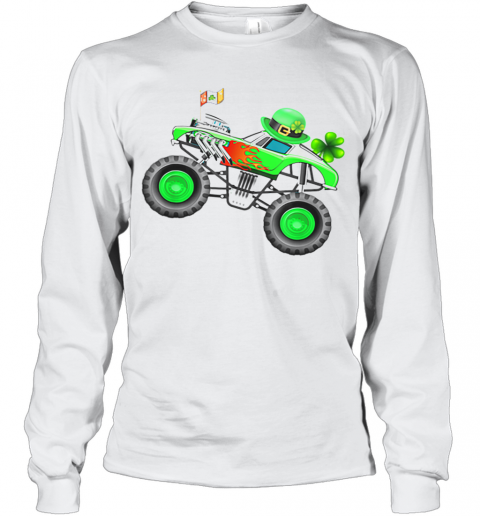Nice Kids St Patricks Day Monster Truck T-Shirt Long Sleeved T-shirt 
