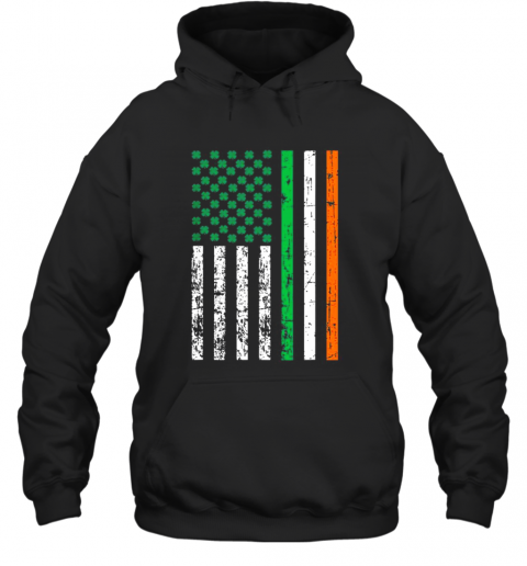 Nice St. Patricks Day Vintage Usa Flag Irish Flag Lucky Shamrock T-Shirt Unisex Hoodie