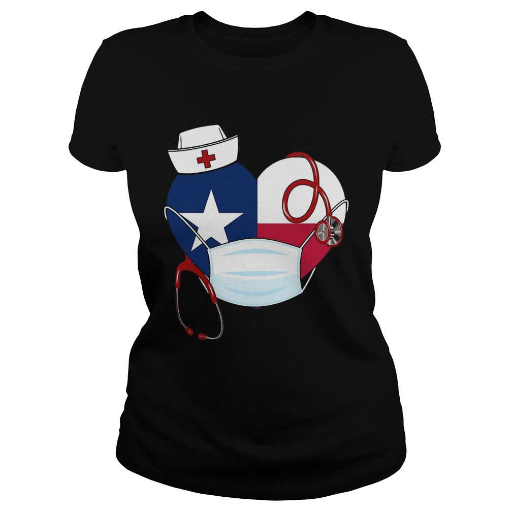 Nurse Texas Flag Heart Classic Ladies