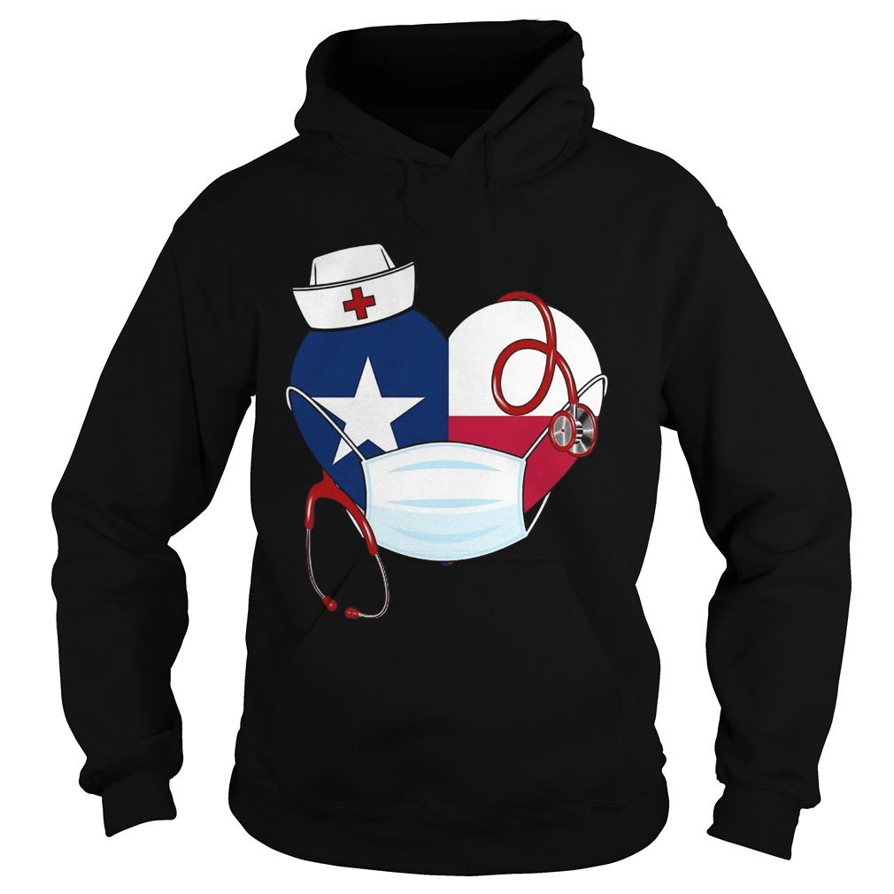 Nurse Texas Flag Heart Hoodie