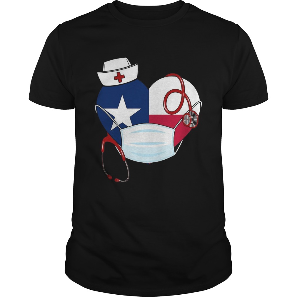 Nurse Texas Flag Heart shirt